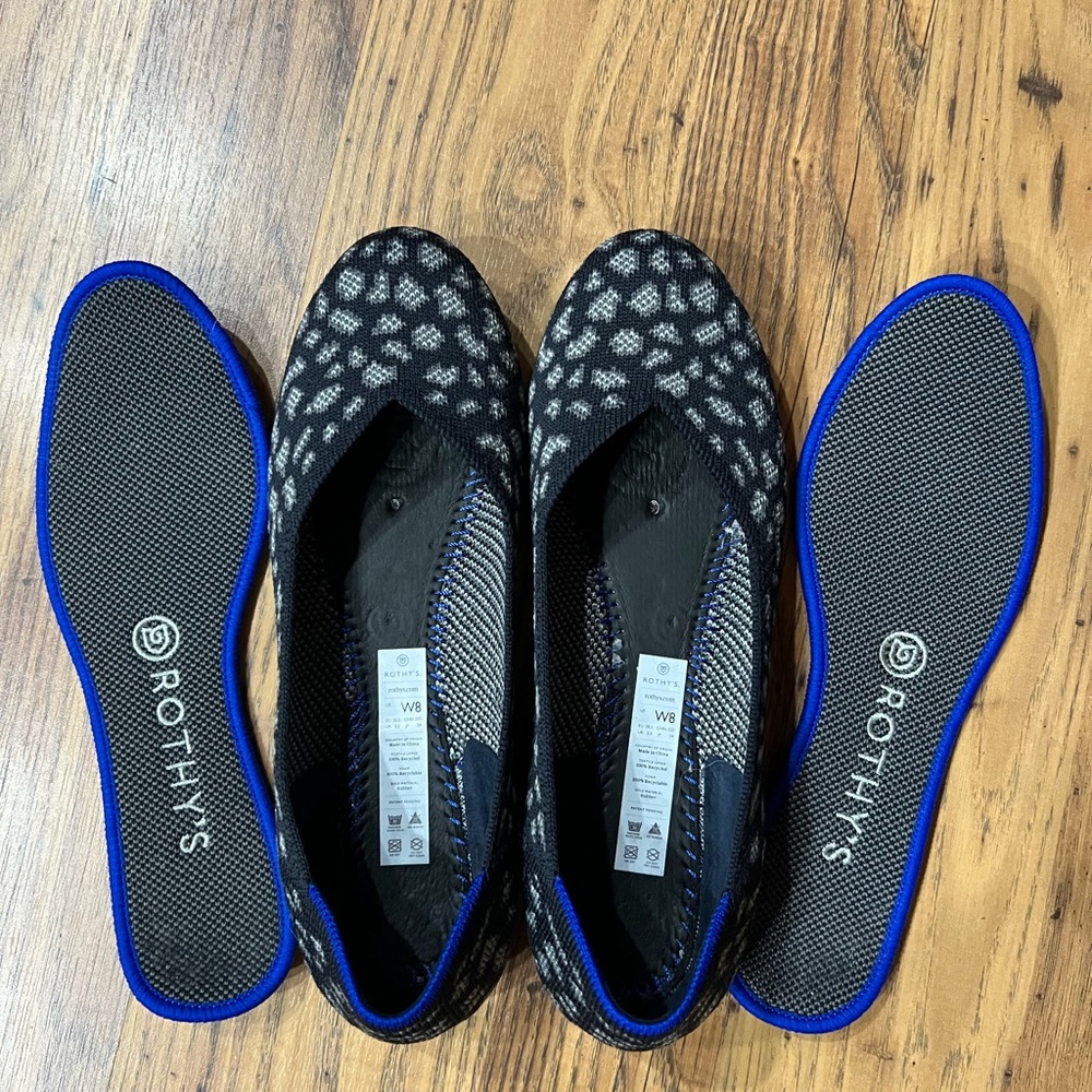 Rothy's Nordstrom Exclusive Flats in Charcoal Kitten, grey/black, size 8